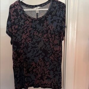 Floral Print Women's Top - Blue and Pink
